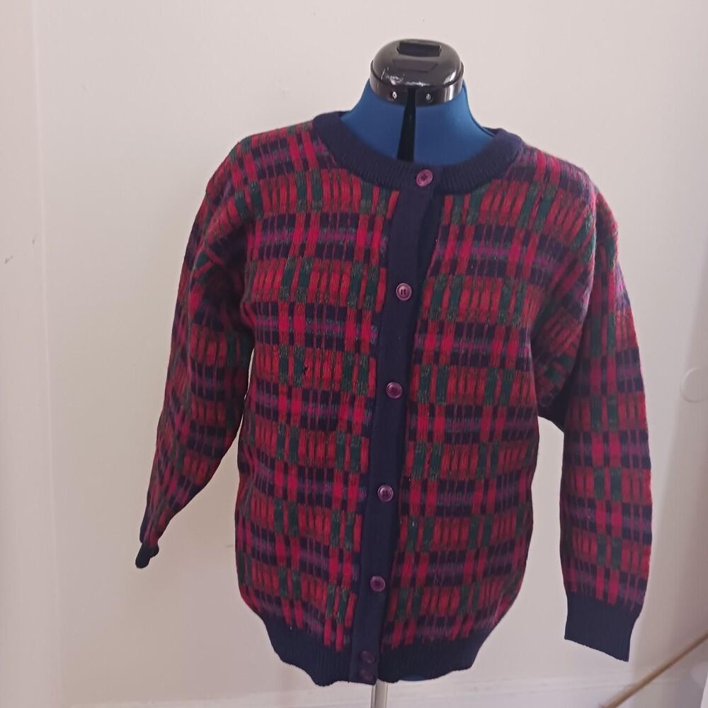 Women's multi Jumper sweater wool vintage flawed